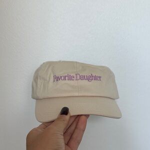 favorite daughter Beige Cap with Purple Embroidery
